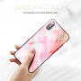 FLOVEME захисний чохол з загартованим пластиком для Apple iPhone XS / iPhone X - рожевий агат