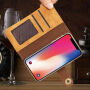 2v1 стильовий знімний чохол фліп для Apple iPhone XS / iPhone X - світло-коричневий