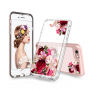 Захисний чохол з транпарентною нижньою стороною для Apple iPhone 6 / 6S - рожевий з квітками