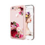 Захисний чохол з транпарентною нижньою стороною для Apple iPhone 6 / 6S - рожевий з квітками