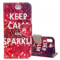 Фліп чохол для iPhone XS / iPhone X - Keep Calm and Sparkle