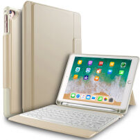 Чохол з клавіатурою для iPad 9,7" (2017/2018) / Air 1/2 / Pro 9,7" та гаманцем для Pencil - золотий