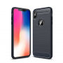 Стійкий чохол - шліфуваний карбон для iPhone XS Max - темно-синій