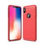 Стійкий чохол - шліфуваний карбон для iPhone XS Max - червоний