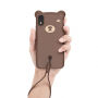 BASEUS kryt 3D medvěd pro iPhone XR - hnědý