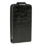 Відкидний чохол для iPhone 4 / 4S - в стилі крокодилячої шкіри - чорний
