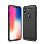 Стійкий чохол - шліфуваний карбон для iPhone XS Max - чорний