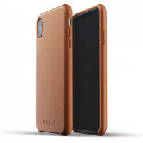 Mujjo Full Leather панель для iPhone XS Max - жовто-коричнева