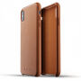 Mujjo Full Leather панель для iPhone XS Max - жовто-коричнева