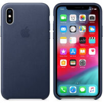 Оригінал Apple шкіряний футляр для iPhone XS - синя прозора