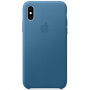Оригінал Apple шкіряний футляр для iPhone XS - синьо-сірий