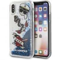 Karl Lagerfeld Karl Captain Carl Liquid Glitter чохол для iPhone X - синій