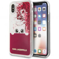 Karl Lagerfeld Peek a Boo Liquid Glitter чохол для iPhone X - червоний
