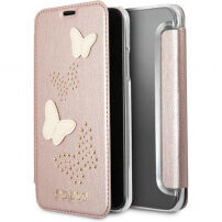 Guess Studs and Sparkle Book футляр для iPhone X - рожево-золотий