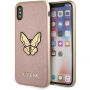 Guess Saffiano Butterfly футляр для iPhone X - рожево-золотий