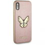Guess Saffiano Butterfly футляр для iPhone X - рожево-золотий