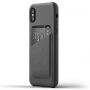 Mujjo Full Leather Wallet панель для Apple iPhone X - сірий