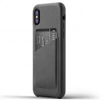 Mujjo Full Leather Wallet панель для Apple iPhone X - сірий