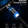 FLOVEME Round магнітний кабель USB-A / USB-C / Micro USB / Lightning для iPhone / iPad / iPod / AirPods - 1 m - срібна