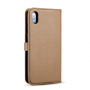 2v1 odnímatelné flipové pouzdro pro iPhone XS Max - hnědá