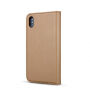 2v1 odnímatelné flipové pouzdro pro iPhone XS Max - hnědá