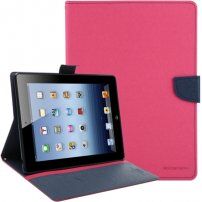Корпус GOOSPERY з вирізаною текстурою для iPad 2 / 3 / 4 - фуксія