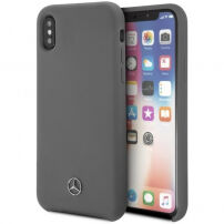 Mercedes Silicon case Lining футляр для iPhone X / XS - сірий