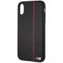 BMW Carbon Red Stripe Hard case футляр для iPhone XR - чорний