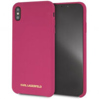 Karl Lagerfeld Gold Logo Silicone Case футляр для iPhone X / XS - фухсия