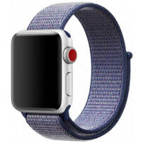 Нейлоновий ремінець на липучці для Apple Watch Ultra 49mm / 46mm / 45mm / 44mm / 42mm - темно-синій