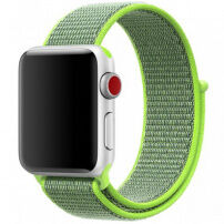 Нейлоновий ремінець на липучці для Apple Watch Ultra 49mm / 46mm / 45mm / 44mm / 42mm - неоновий зелений