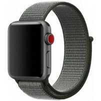 Нейлоновий ремінець на липучці для Apple Watch Ultra 49mm / 46mm / 45mm / 44mm / 42mm - сіро-зелений