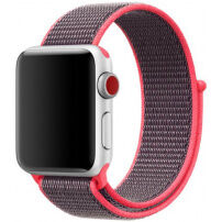 Нейлоновий ремінець на липучці для Apple Watch Ultra 49mm / 46mm / 45mm / 44mm / 42mm - сіро-рожевий