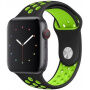 Силіконовий ремінець для Apple Watch 42mm / 41mm / 40mm / 38mm - чорний-зелений