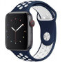 Силіконовий ремінець для Apple Watch 42mm / 41mm / 40mm / 38mm - синій-білий