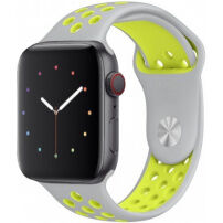 Силіконовий ремінець для Apple Watch 42mm / 41mm / 40mm / 38mm - сірий-жовтий