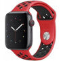 Силіконовий ремінець для Apple Watch 42mm / 41mm / 40mm / 38mm - червоний-чорний