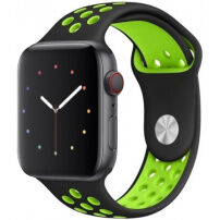 Силіконовий ремінець для Apple Watch Ultra 49mm / 46mm / 45mm / 44mm / 42mm - чорний-зелений