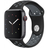 Силіконовий ремінець для Apple Watch Ultra 49mm / 46mm / 45mm / 44mm / 42mm - чорний-сірий