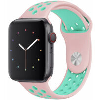 Силіконовий ремінець для Apple Watch Ultra 49mm / 46mm / 45mm / 44mm / 42mm - рожево-бірюзовий