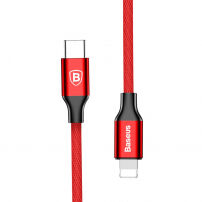 BASEUS lightning / USB-C кабель для iPhone - 2m - червоний