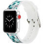 Сіліконовий ремінецьь з чорним узором для Apple Watch 42mm / 41mm / 40mm / 38mm - білий