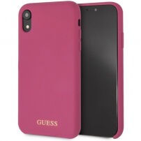 Guess Silicone Gold Logo case футляр для iPhone XR - рожева