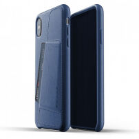 Mujjo Full Leather Wallet панель для iPhone XS Max - синій