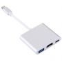 3 в 1 перехідник з USB-C на HDMI + USB 3.0 + USB-C для iPad / MacBook - сріблий