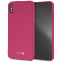 Guess Silicone Gold Logo case футляр для iPhone XS Max - рожева