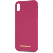 Karl Lagerfeld Gold Logo Silicone Case футляр для iPhone XS Max - фухсия