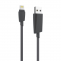 ROCK зарядний MFi сертифікований lightning кабель для синхронізаці для Apple iPhone / iPad / iPod - чорний - 2 м