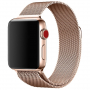 Металевий ремінець по-міланському тягнути для Apple Watch Ultra 49mm / 46mm / 45mm / 44mm / 42mm - рожево-золотий
