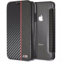 BMW Carbon Red Stripe Book чохол для iPhone XR - чорний